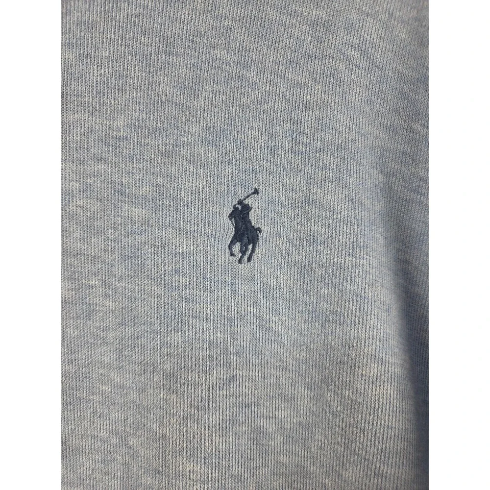 Polo Ralph Lauren Mens XL Estate Rib Quarter Zip Pullover Light Blue Heather